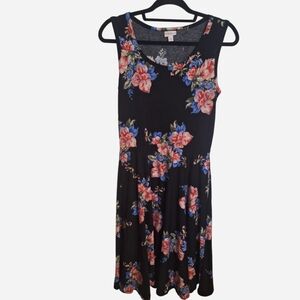 LulaRoe Black Floral A-line Maxi Dress Womens Size M Oversized Boho NWOT